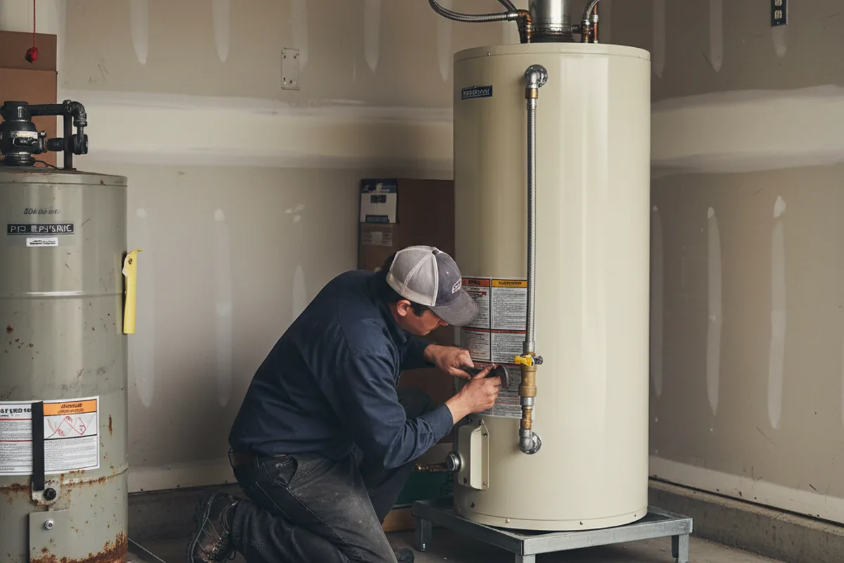 Water heater and shutoff valve replacement in Shoreham
